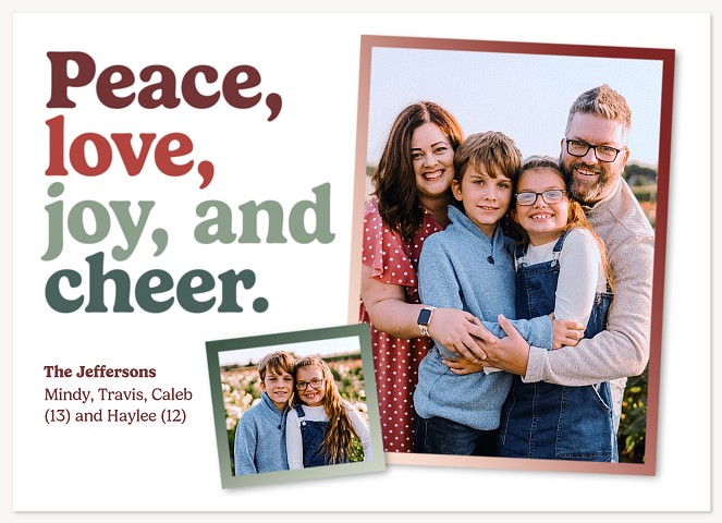 Ombre Frames Personalized Holiday Cards