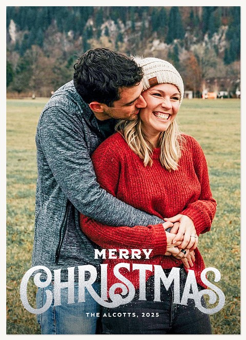 Frosty Lettering Personalized Holiday Cards