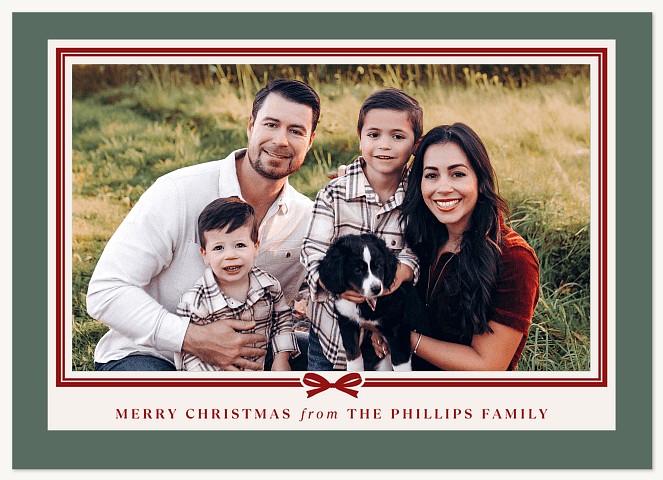 Ribbon Accent Personalized Holiday Cards