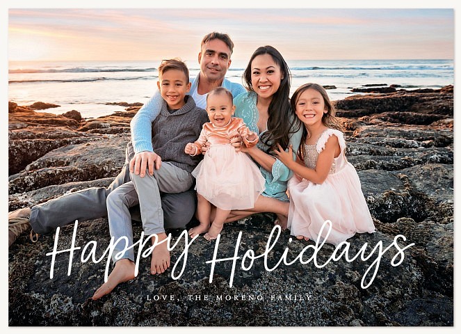 Slanted Brush Script Personalized Holiday Cards