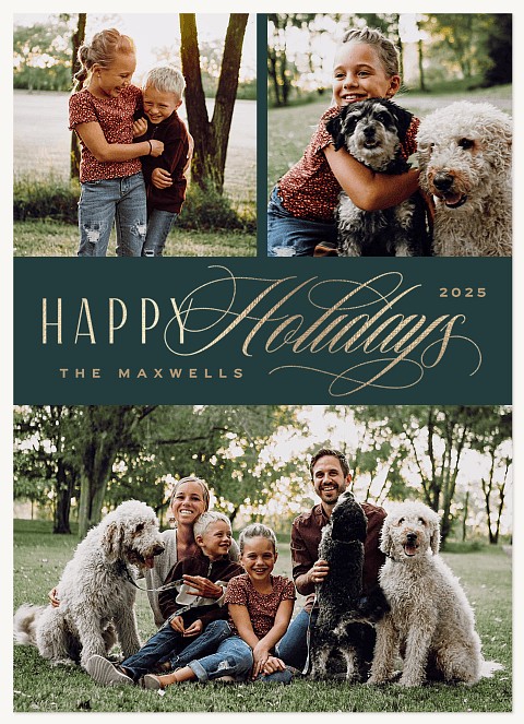 Eloquent Mixed Script Personalized Holiday Cards