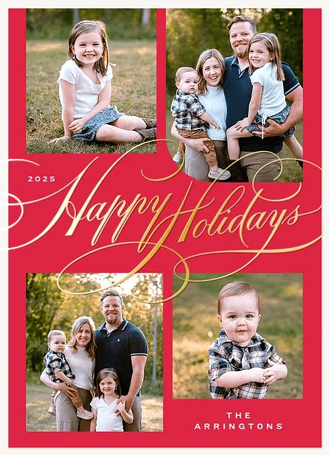 Elegant Wishes Personalized Holiday Cards