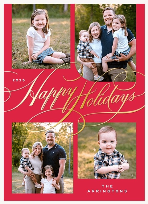 Elegant Wishes Personalized Holiday Cards
