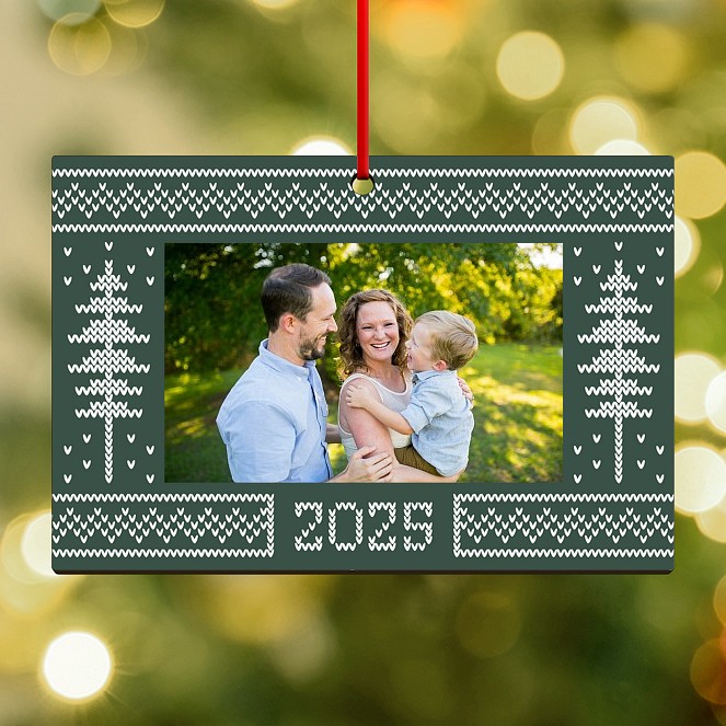 Knitted Border Personalized Ornaments