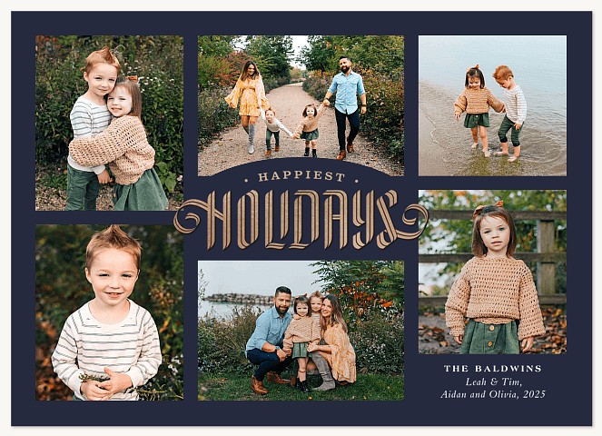 Refined Frame Personalized Holiday Cards
