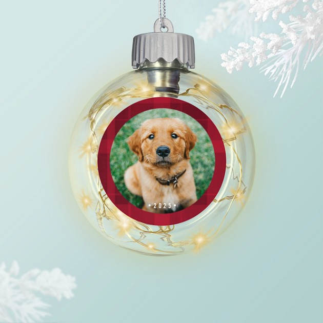 Warm Plaid Personalized Ornaments