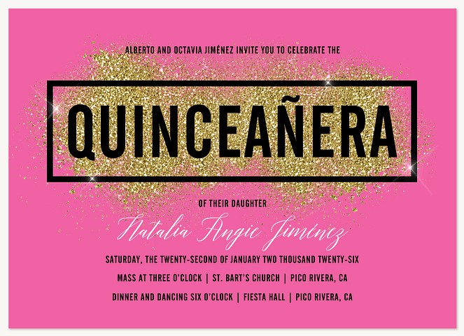 Modern Fashion Quinceañera Invitations