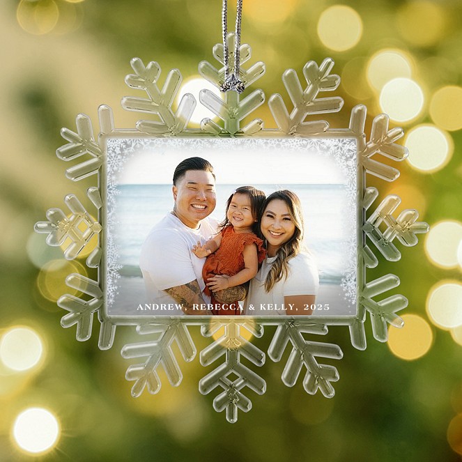 Silver Snowflakes Personalized Ornaments