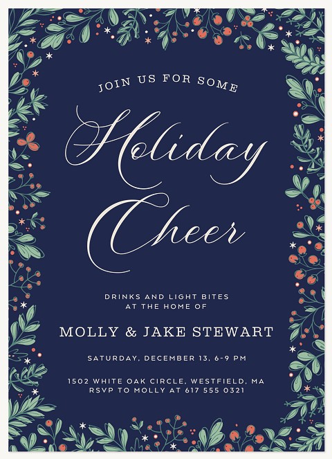 Festive Garland Holiday Party Invitations