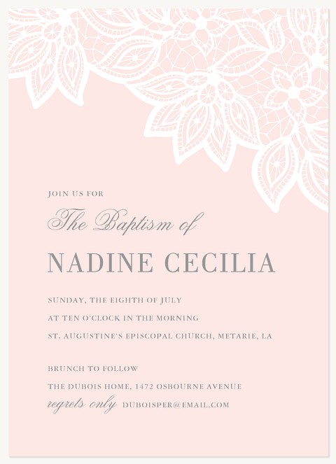 Chantilly Overlay Baptisms & Christening Invitations