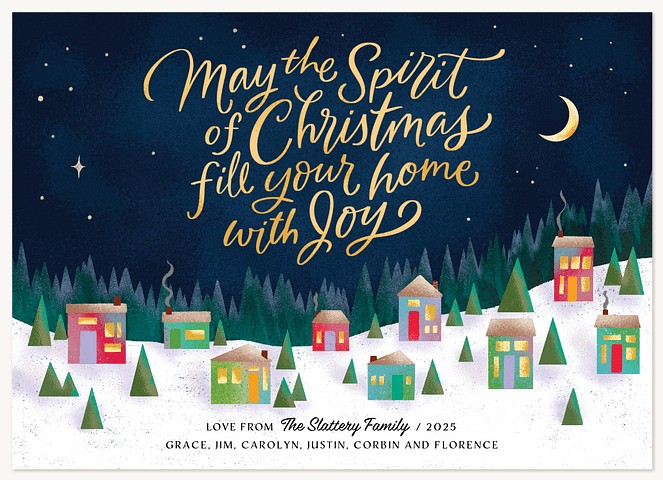 Joyful Village Personalized Holiday Cards