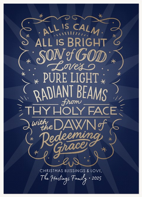Radiant Beams Personalized Holiday Cards