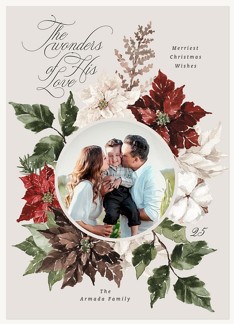 Wonderful Flowers Personalized Holiday Cards