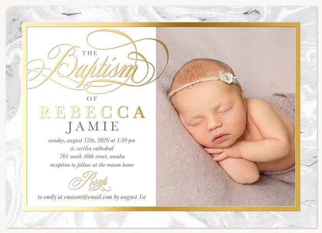 Marbled Celebration Baptisms & Christening Invitations