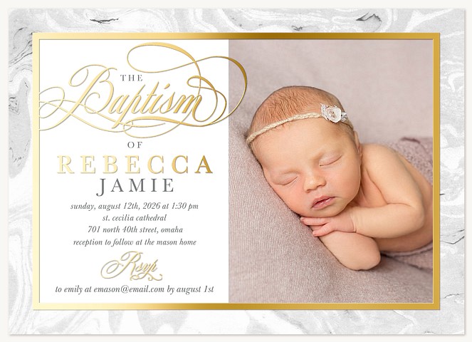 Marbled Celebration Baptisms & Christening Invitations