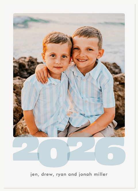 Big Year Overlay Personalized Holiday Cards