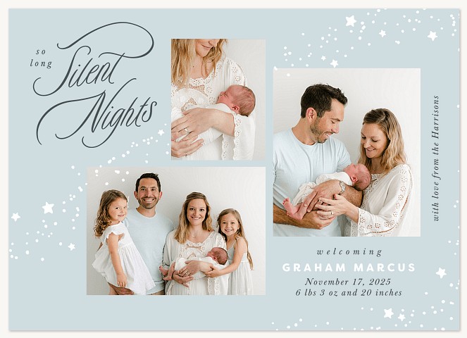Newborn Starlight Personalized Holiday Cards