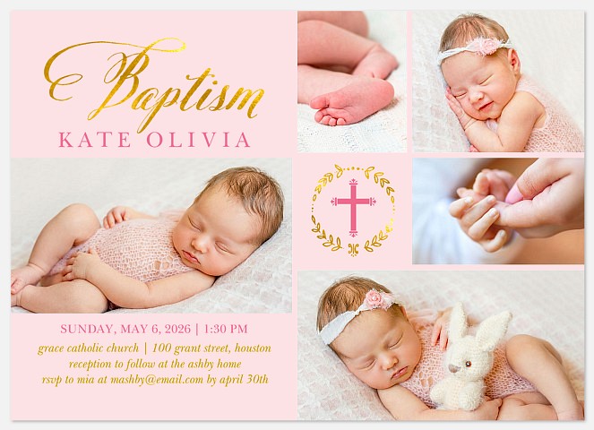 Bright Baptism Baptism Christening Invitations