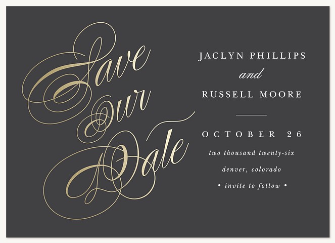 Exceptional Script Save the Date Cards