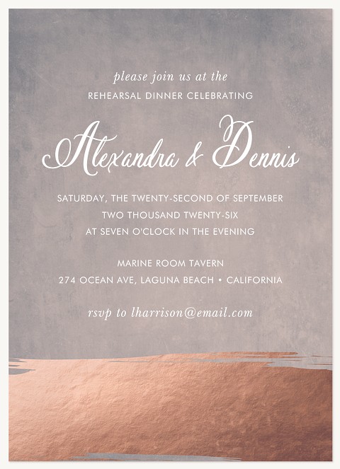Painted Stone Rehearsal Dinner Invitations