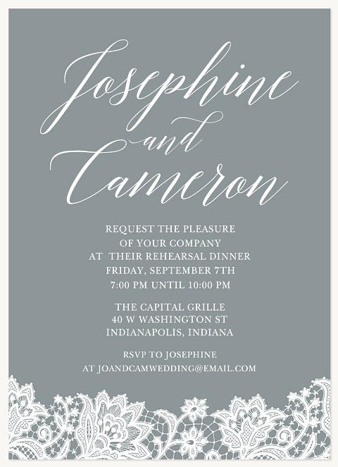 Lace Filigree Rehearsal Dinner Invitations