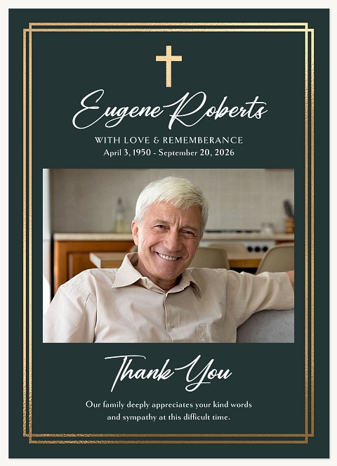 Gilded Cross Memorial & Sympathy Cards