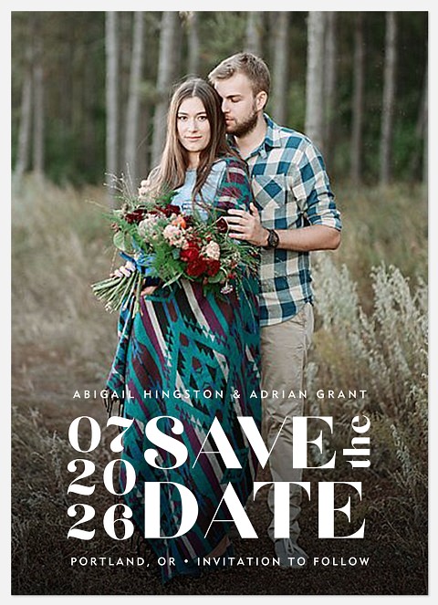 Boldly Stacked Save the Date Photo Cards