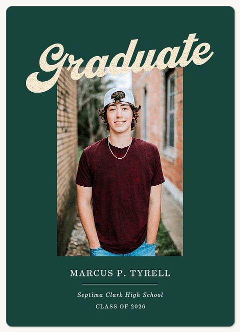 Retro Varsity  Graduation Cards