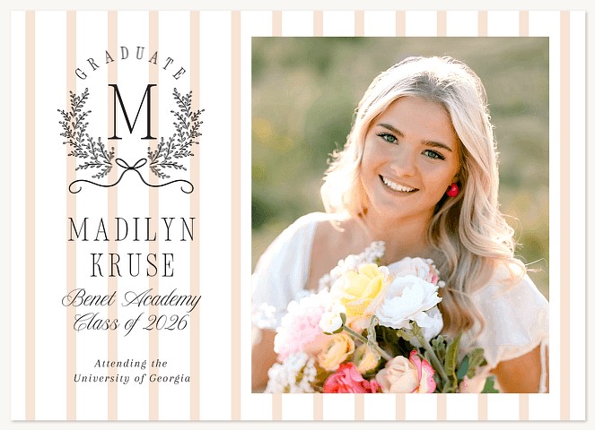 Laurel Monogram Graduation Cards