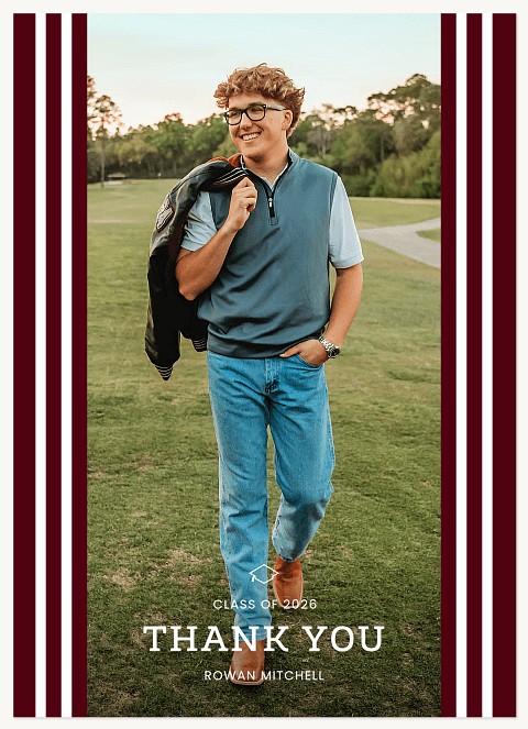 Framed in Stripes Thank You Cards 