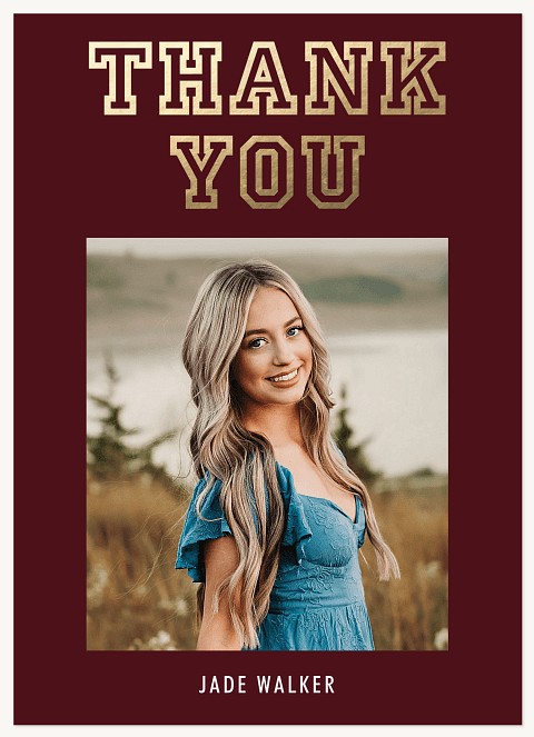 Varsity Stencil Thank You Cards 