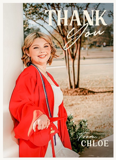 Center Stage Grad Thanks Thank You Cards 