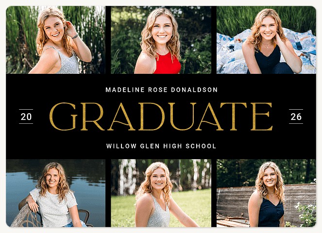 Grid & Glamour Graduation Cards