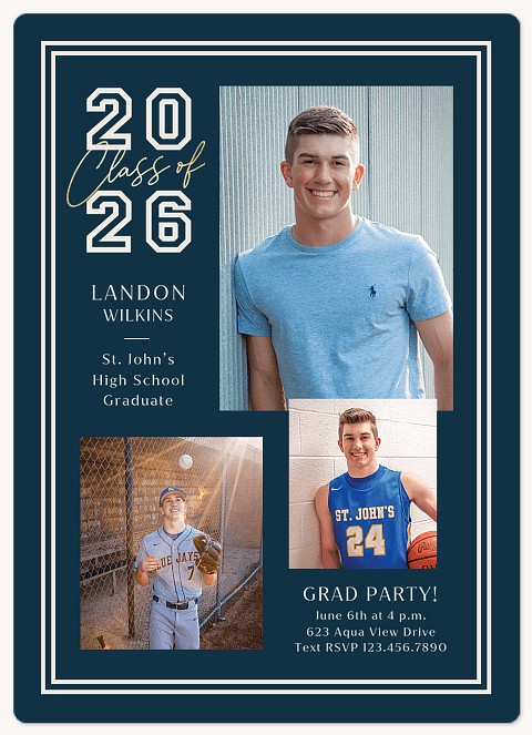Outlined & Celebrated Graduation Invitations