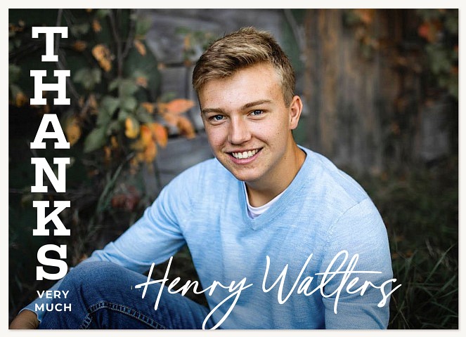 Vertical Block Type Thank You Cards 