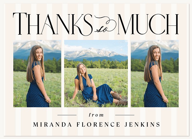 Delicate Stripes Thank You Cards 