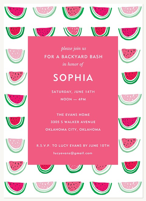 Fruitful Fun Summer Party Invitations