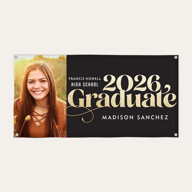 Glittered Year Graduation Banner Custom Banners