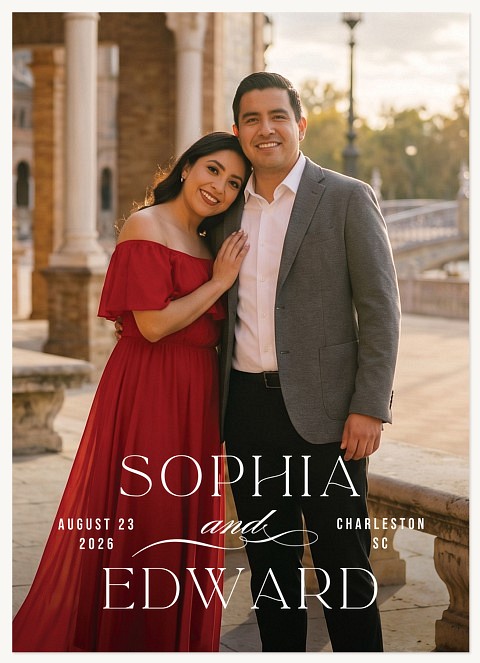 Stylish Flourish Save the Date Cards