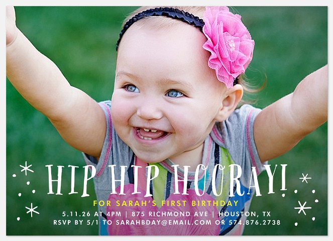 Hip Hip Hooray Kids' Birthday Invitations