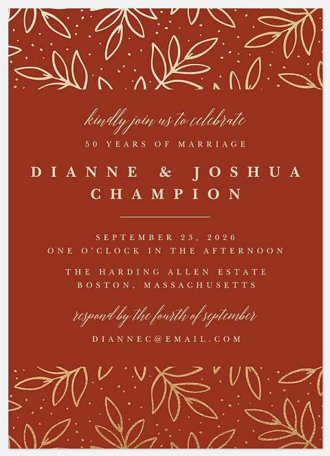 Autumn Sprigs Anniversary Invitations
