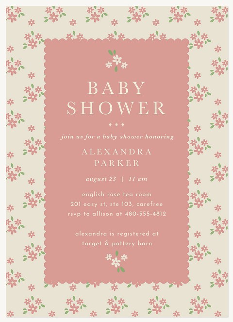 Cottage Botanicals Baby Shower Invites