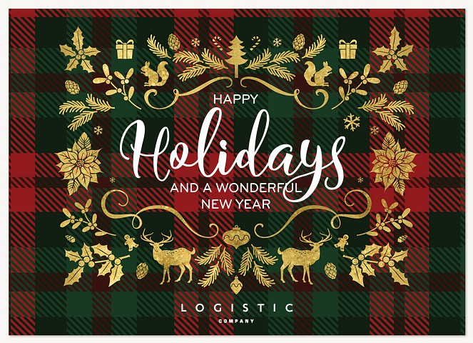 Traditional Elements Business Holiday Cards
