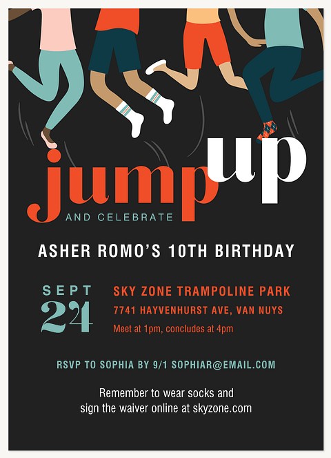 Jump Up Kids Birthday Invitations