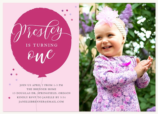 Big Balloon Kids Birthday Invitations