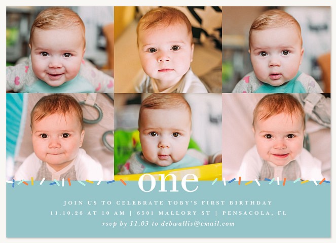 Sprinkled One First Birthday Invitations
