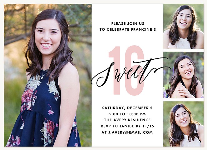 Sweet Celebration Teen Birthday Invitations