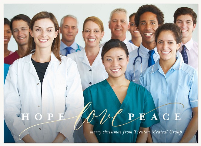Hope, Love & Peace Business Holiday Cards