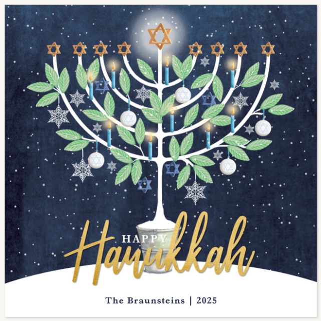 Menorah Branches Hanukkah Cards