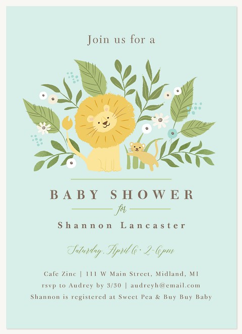 Little Lion Baby Shower Invites